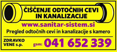 Sanitar Sistem – čiščenje odtočnih cevi in kanalizacije